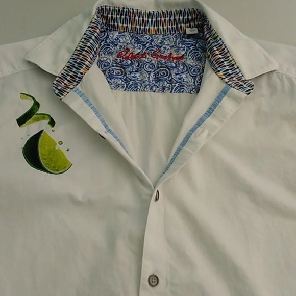 ROBERT GRAHM LIME TEQUILA BUTTON DOWN, SHORT SLEEVE SHIRT - Picture 8 of 11